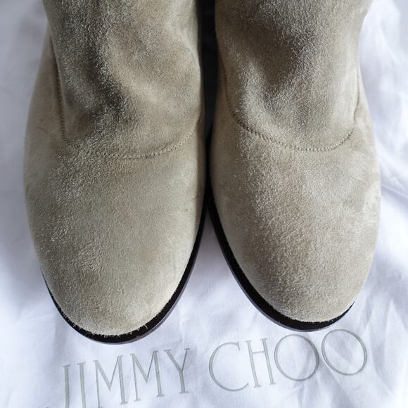 Jimmy Choo Suede Mid Calf Cowboy Boots - Picture 5 of 16